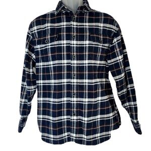JACHS Men’s Large Blue‎ Tartan Flannel Shirt Long Sleeve Button Up